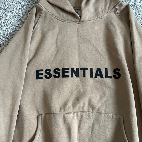 Fear of God Essentials Mens Sz Medium Tan Hoodie Sweaters - Picture 4 of 10